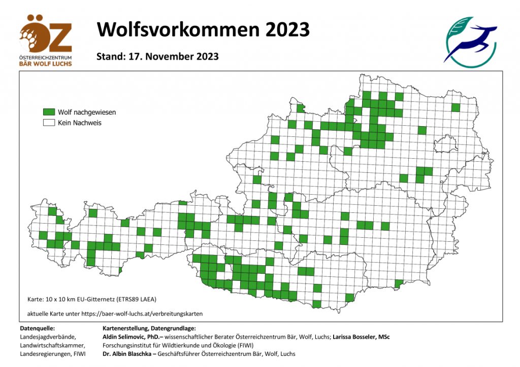 OeZ_Wolfsvorkommen_2023_17_11-1024x724 Wolf - Verbreitung Österreich