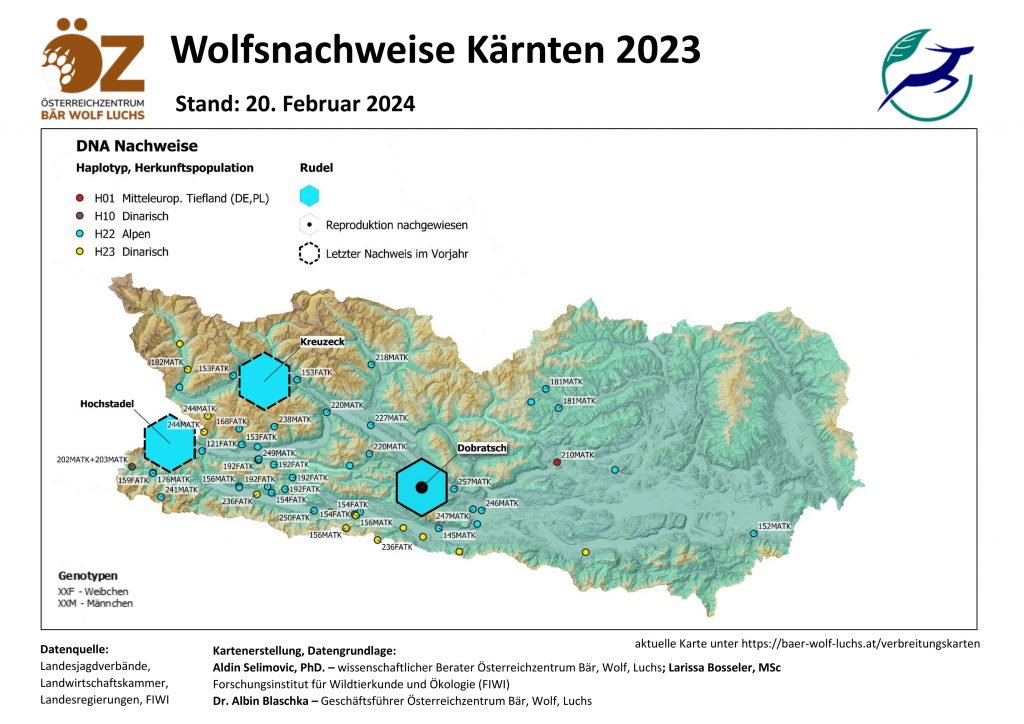OeZ_Wolfsnachweise_2023_12_31_Ktn_korrigiert-1024x724 Wolf - Verbreitung Österreich