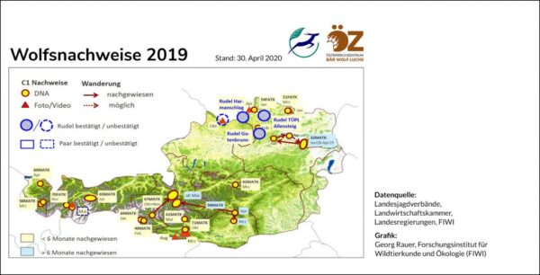 Wolf – Verbreitung Österreich – Österreichzentrum